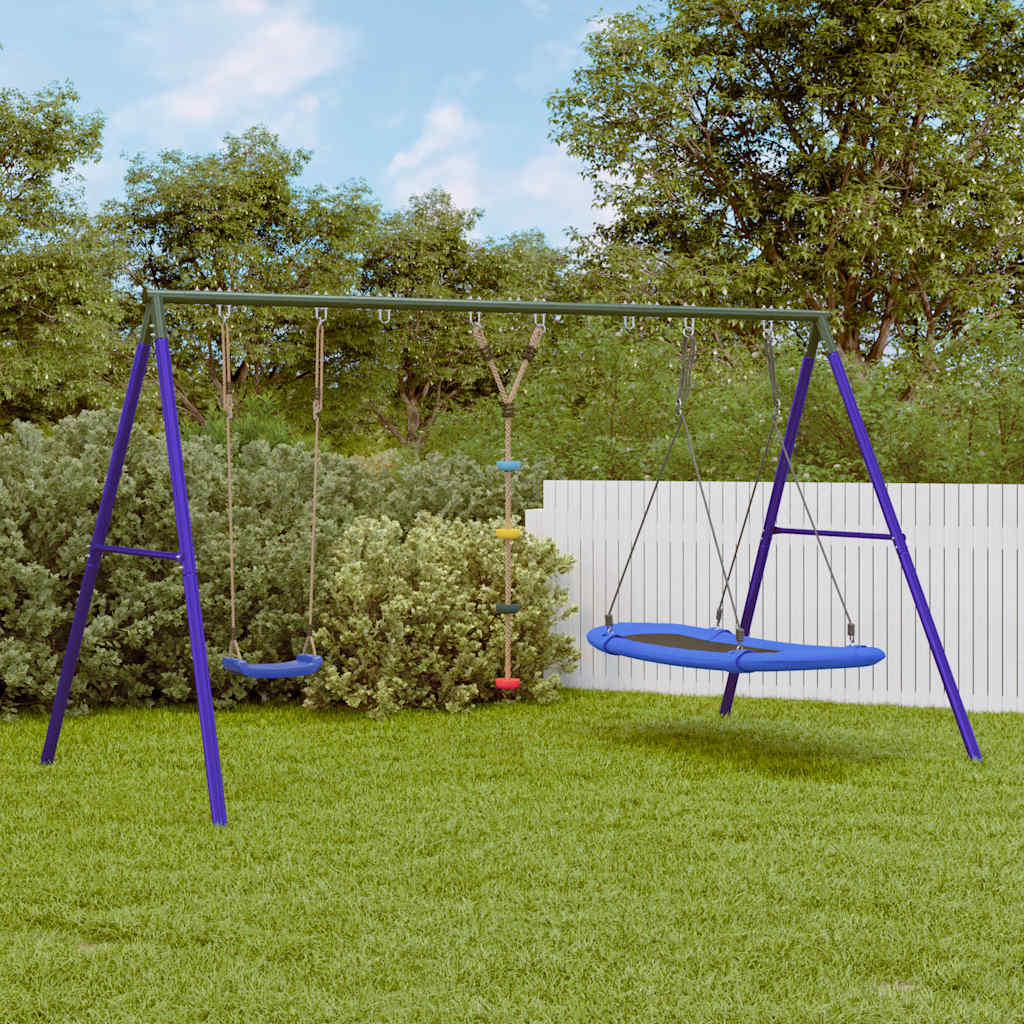 vidaXL Outdoor Swing Set with Swing, Disc Swing, Nest Swing 1