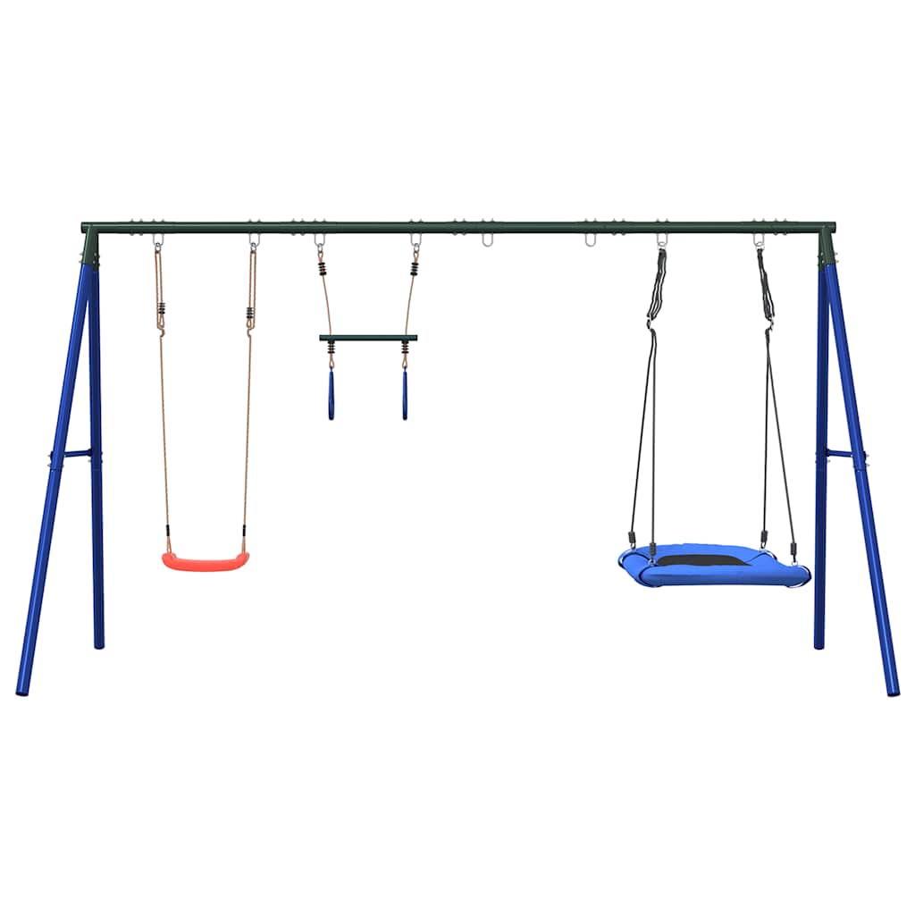 vidaXL Outdoor Swing Set with Swing, Trapeze, Nest Swing 3