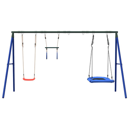 vidaXL Outdoor Swing Set with Swing, Trapeze, Nest Swing 3