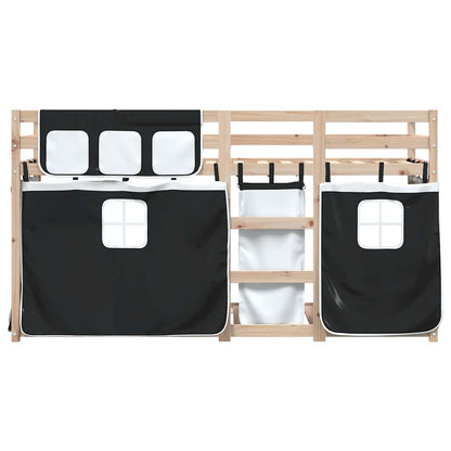 vidaXL Bunk Bed without Mattress White&Black 90x200 cm Solid Wood Pine 4