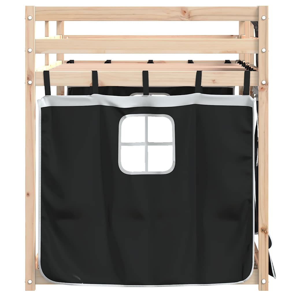 vidaXL Bunk Bed without Mattress White&Black 90x200 cm Solid Wood Pine 5