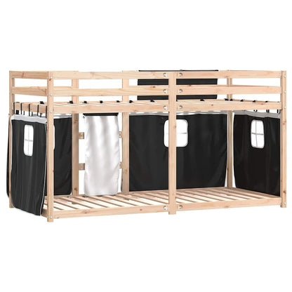 vidaXL Bunk Bed without Mattress White&Black 90x200 cm Solid Wood Pine 6