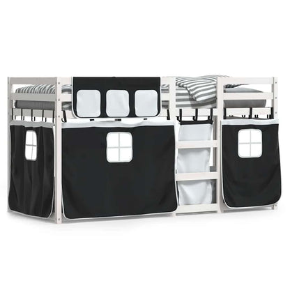 vidaXL Bunk Bed without Mattress White&Black 80x200 cm Solid Wood Pine 2