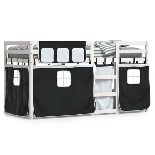 vidaXL Bunk Bed without Mattress White&Black 80x200 cm Solid Wood Pine 2