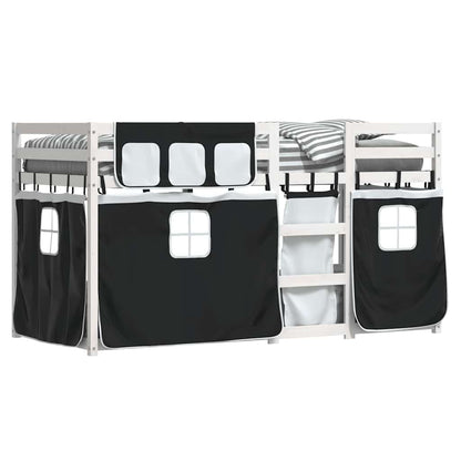 vidaXL Bunk Bed without Mattress White&Black 80x200 cm Solid Wood Pine 4