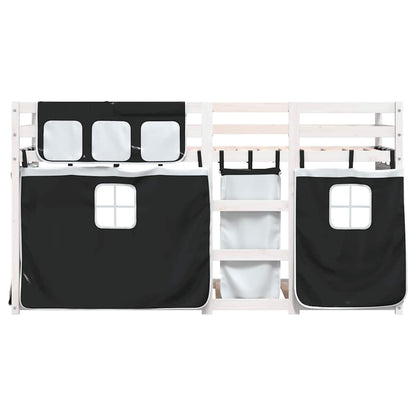vidaXL Bunk Bed without Mattress White&Black 80x200 cm Solid Wood Pine 5