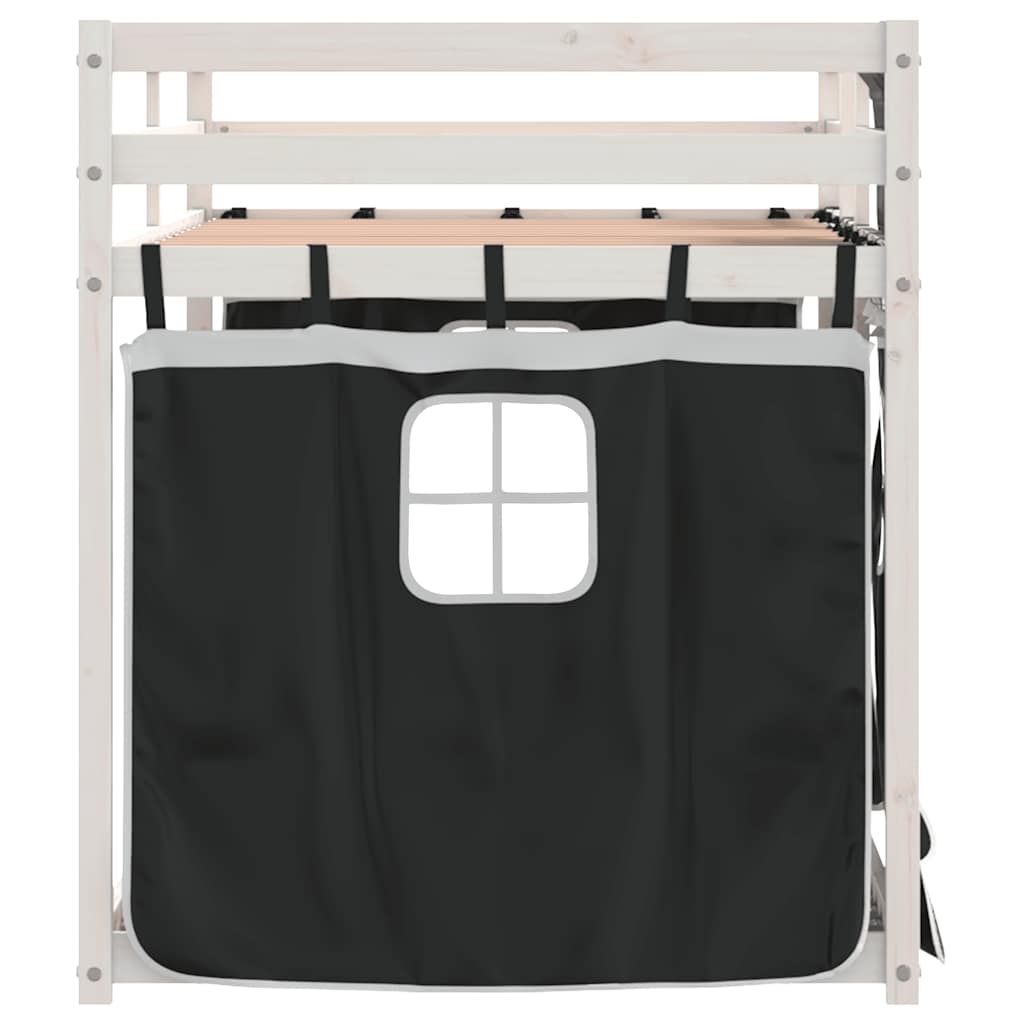 vidaXL Bunk Bed without Mattress White&Black 80x200 cm Solid Wood Pine 6