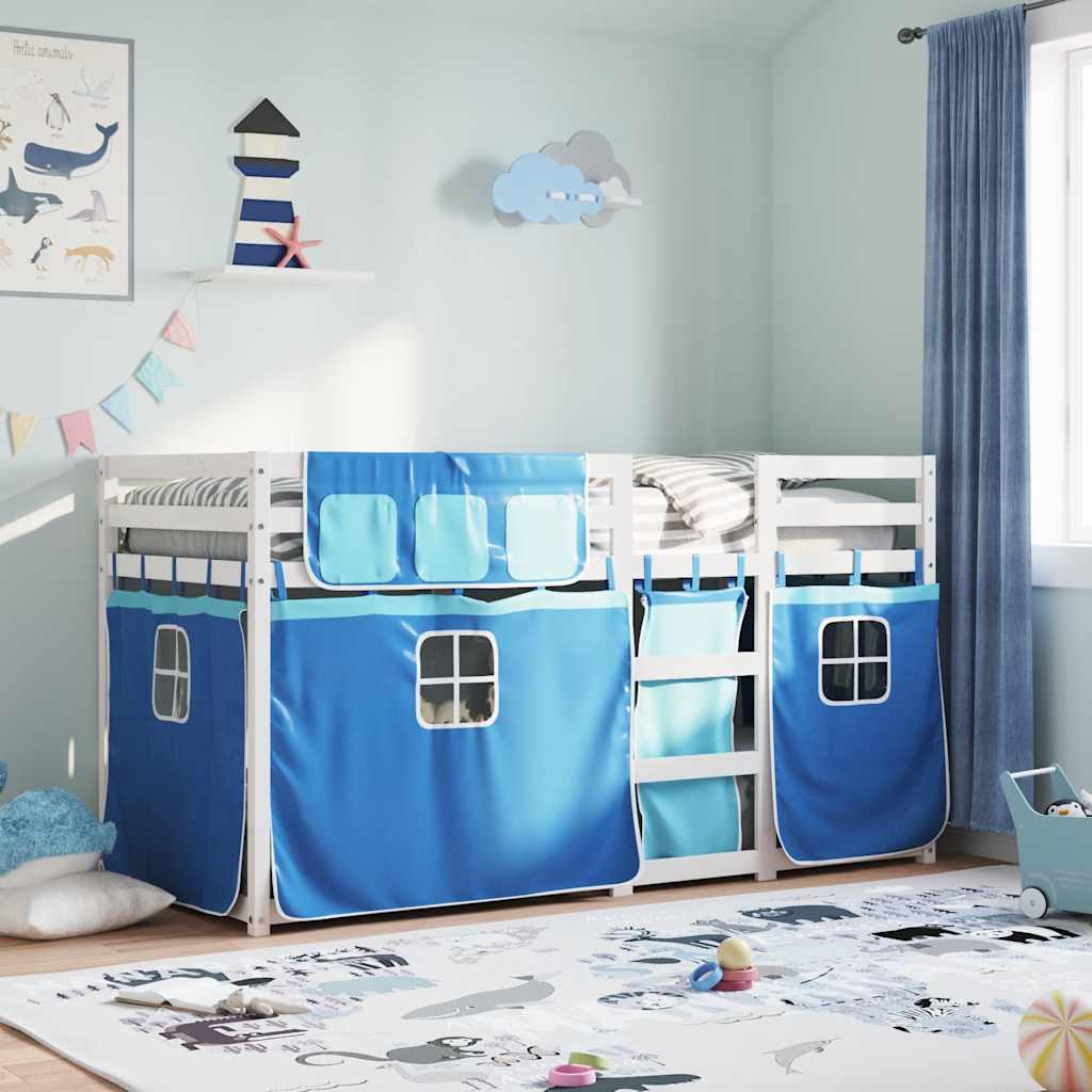vidaXL Bunk Bed without Mattress Blue 80x200 cm Solid Wood Pine 1