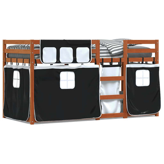 vidaXL Bunk Bed without Mattress White&Black 80x200 cm Solid Wood Pine 2