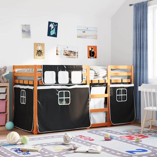 vidaXL Bunk Bed without Mattress White&Black 80x200 cm Solid Wood Pine 1