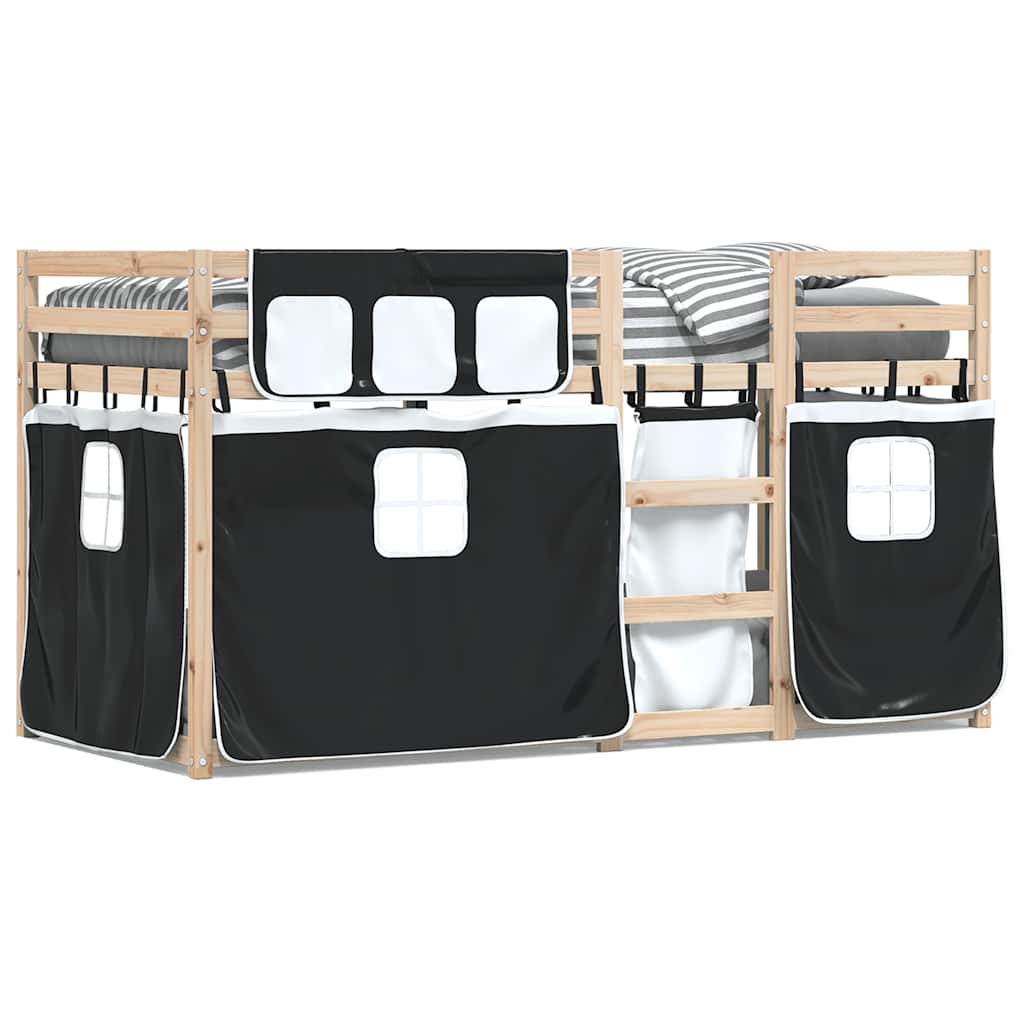 vidaXL Bunk Bed without Mattress Black 90x200 cm Solid Wood Pine 2