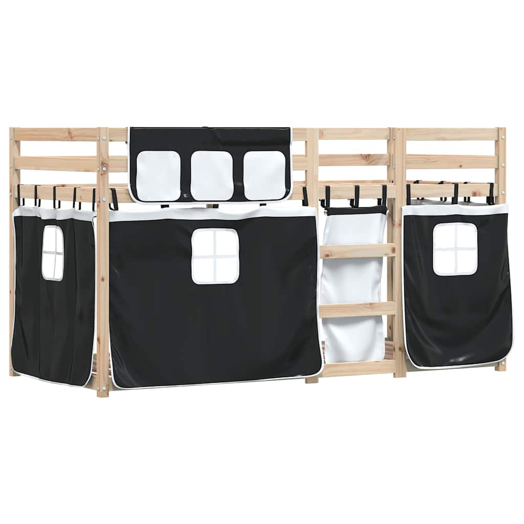 vidaXL Bunk Bed without Mattress Black 90x200 cm Solid Wood Pine 3