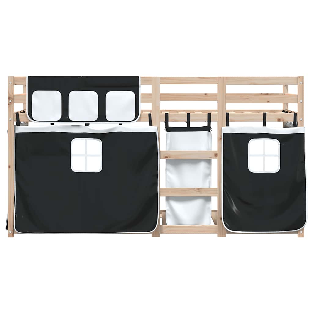 vidaXL Bunk Bed without Mattress Black 90x200 cm Solid Wood Pine 4