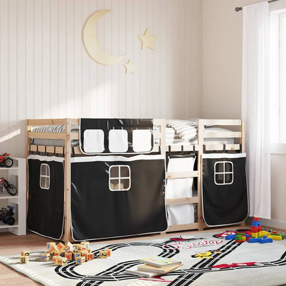 vidaXL Bunk Bed without Mattress Black 90x200 cm Solid Wood Pine 1
