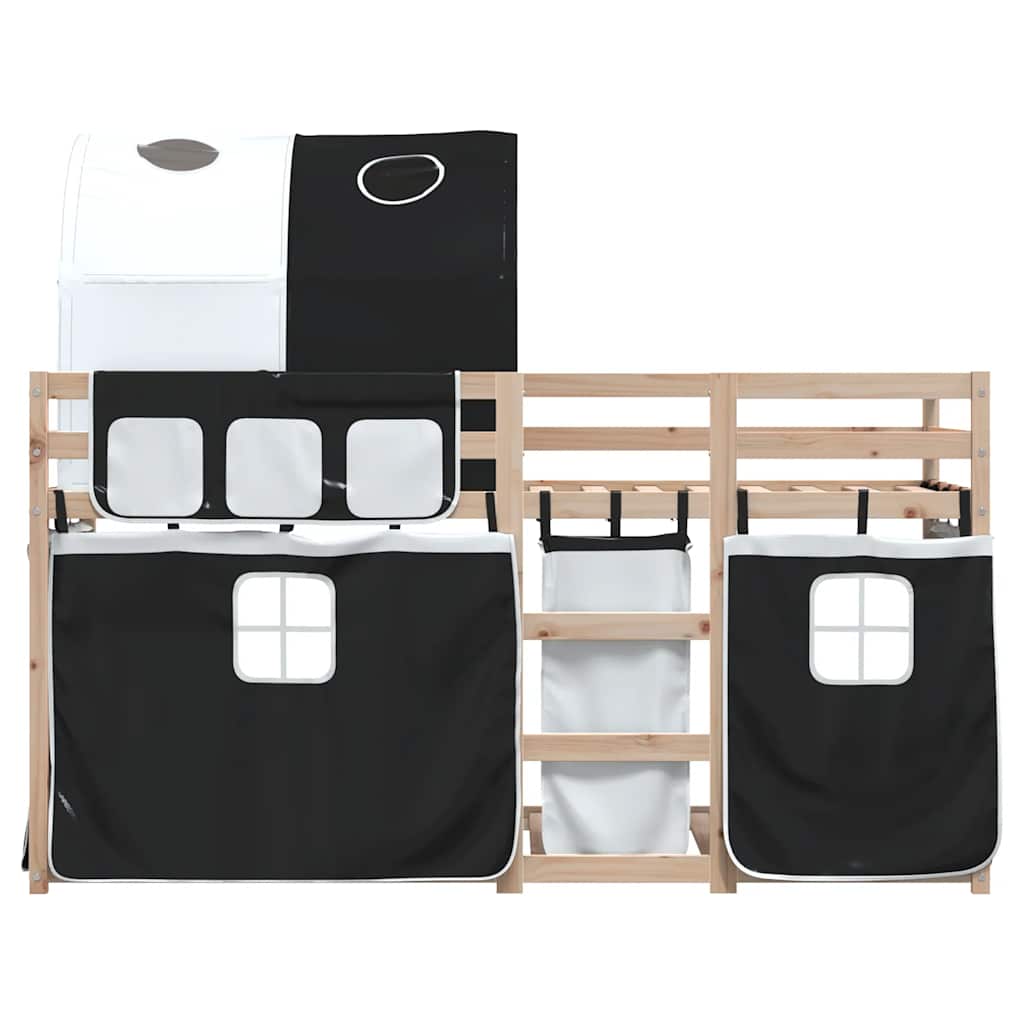 vidaXL Bunk Bed without Mattress White&Black 90x200 cm Solid Wood Pine 5