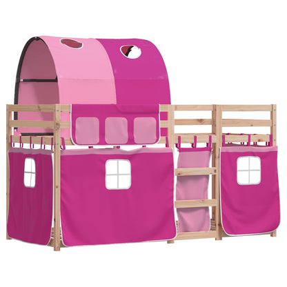 vidaXL Bunk Bed without Mattress Pink 90x200 cm Solid Wood Pine 3