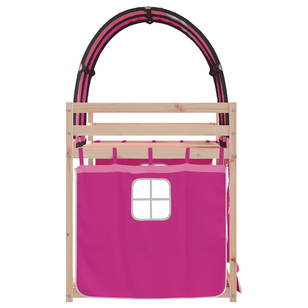 vidaXL Bunk Bed without Mattress Pink 90x200 cm Solid Wood Pine 6