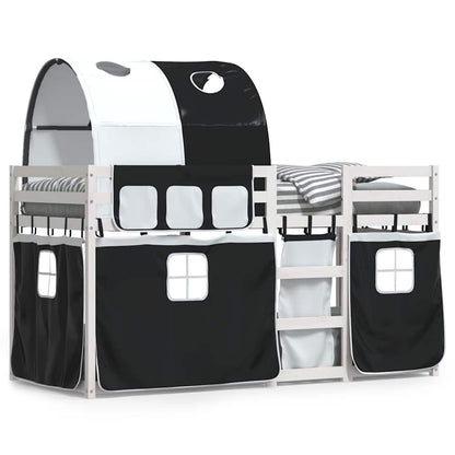 vidaXL Bunk Bed without Mattress White&Black 80x200 cm Solid Wood Pine 2