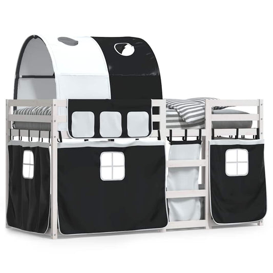 vidaXL Bunk Bed without Mattress White&Black 80x200 cm Solid Wood Pine 2