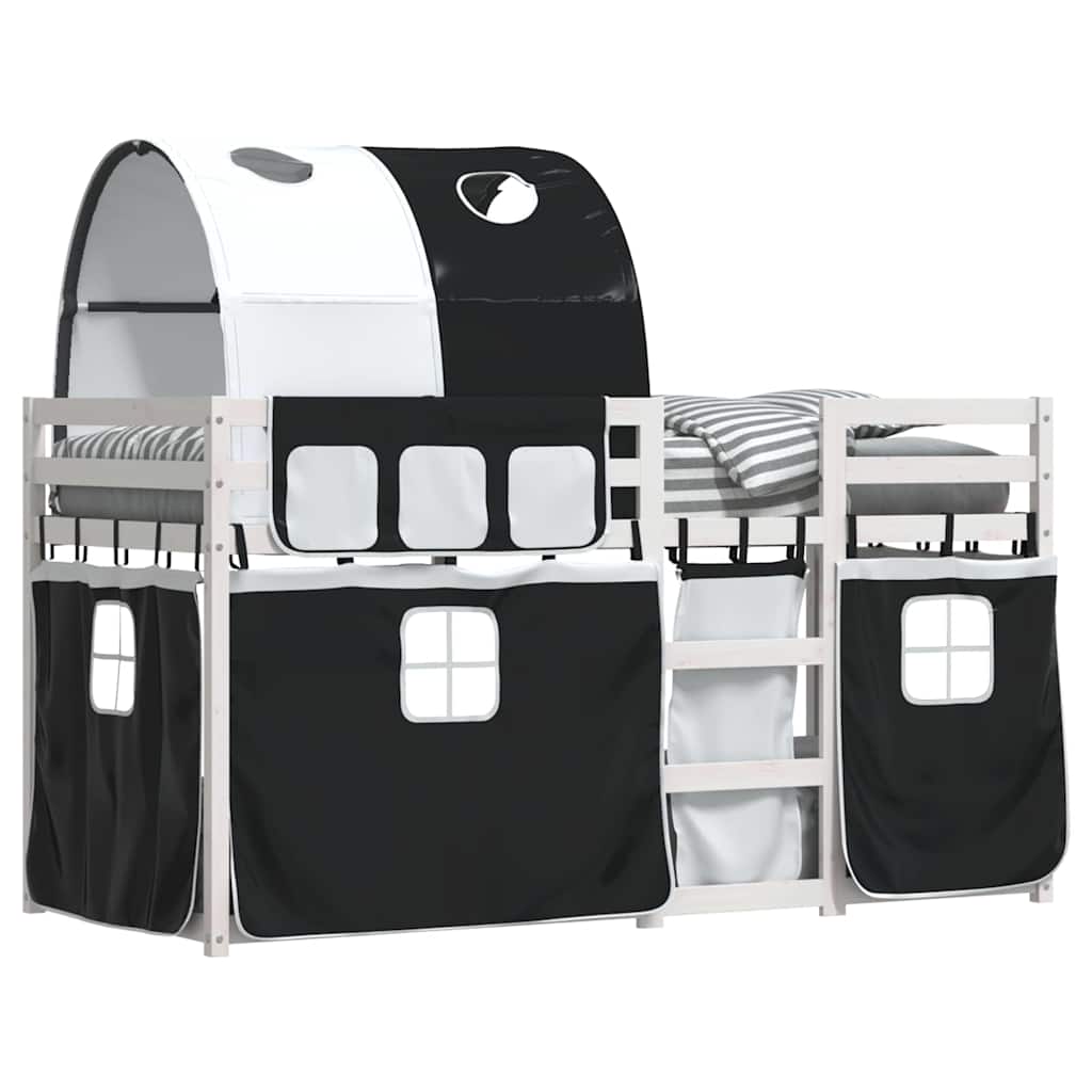 vidaXL Bunk Bed without Mattress White&Black 80x200 cm Solid Wood Pine 4