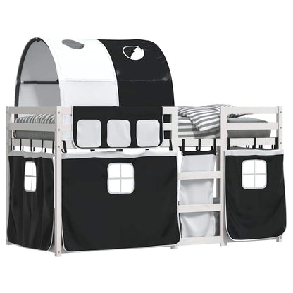 vidaXL Bunk Bed without Mattress White&Black 80x200 cm Solid Wood Pine 4