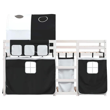 vidaXL Bunk Bed without Mattress White&Black 80x200 cm Solid Wood Pine 5