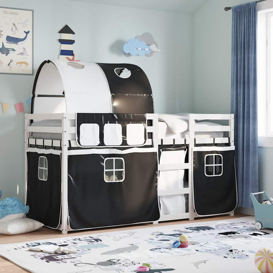 vidaXL Bunk Bed without Mattress White&Black 80x200 cm Solid Wood Pine 1