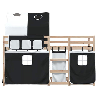 vidaXL Bunk Bed without Mattress White&Black 90x190 cm Single Solid Wood Pine 5