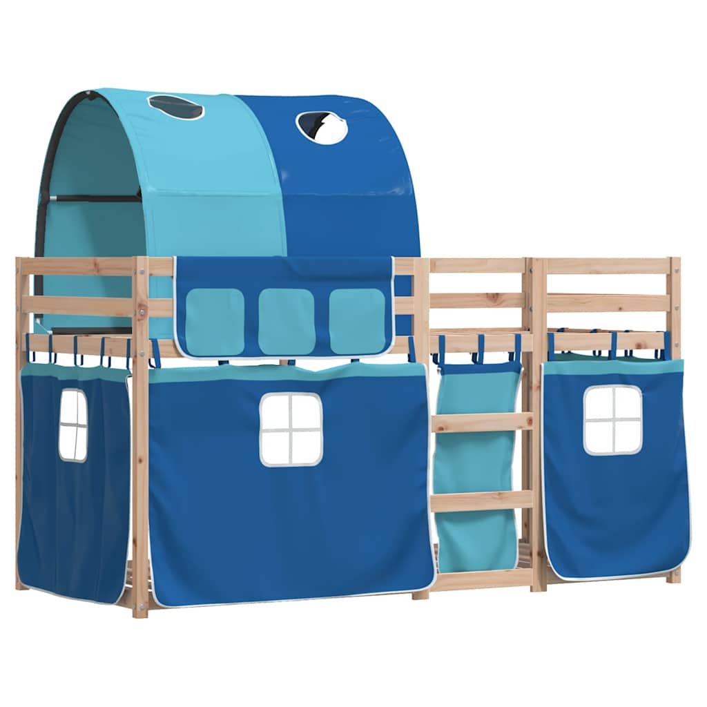 vidaXL Bunk Bed without Mattress Blue 90x190 cm Single Solid Wood Pine 3