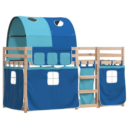 vidaXL Bunk Bed without Mattress Blue 90x190 cm Single Solid Wood Pine 3