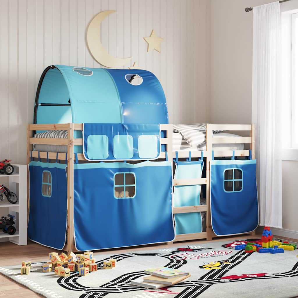 vidaXL Bunk Bed without Mattress Blue 90x190 cm Single Solid Wood Pine 1