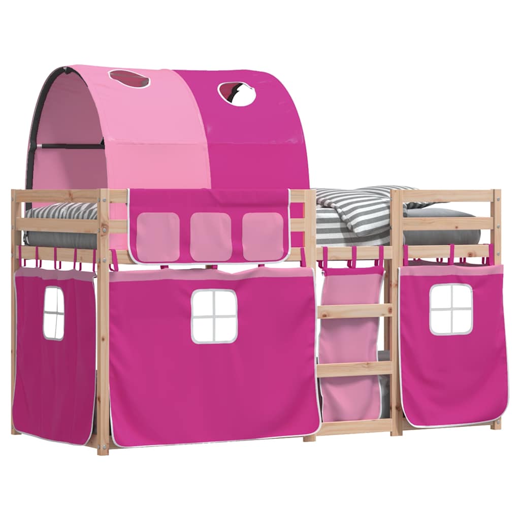 vidaXL Bunk Bed without Mattress Pink 90x190 cm Single Solid Wood Pine 4