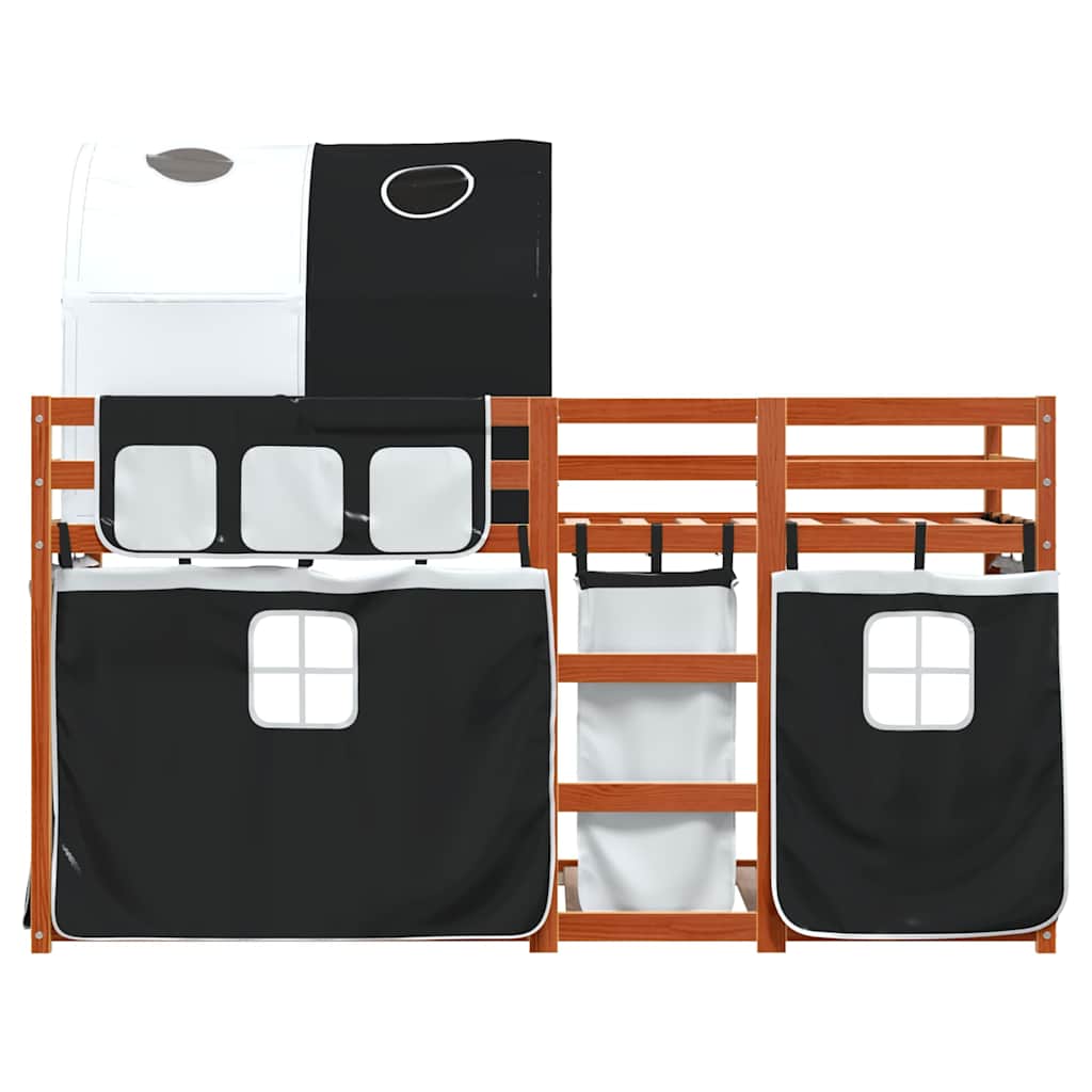 vidaXL Bunk Bed without Mattress White&Black 80x200 cm Solid Wood Pine 4