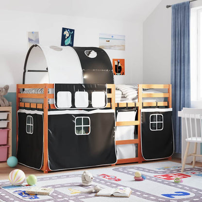 vidaXL Bunk Bed without Mattress White&Black 80x200 cm Solid Wood Pine 1