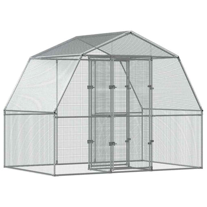 vidaXL Bird Cage with Door Silver Galvanised Steel 2
