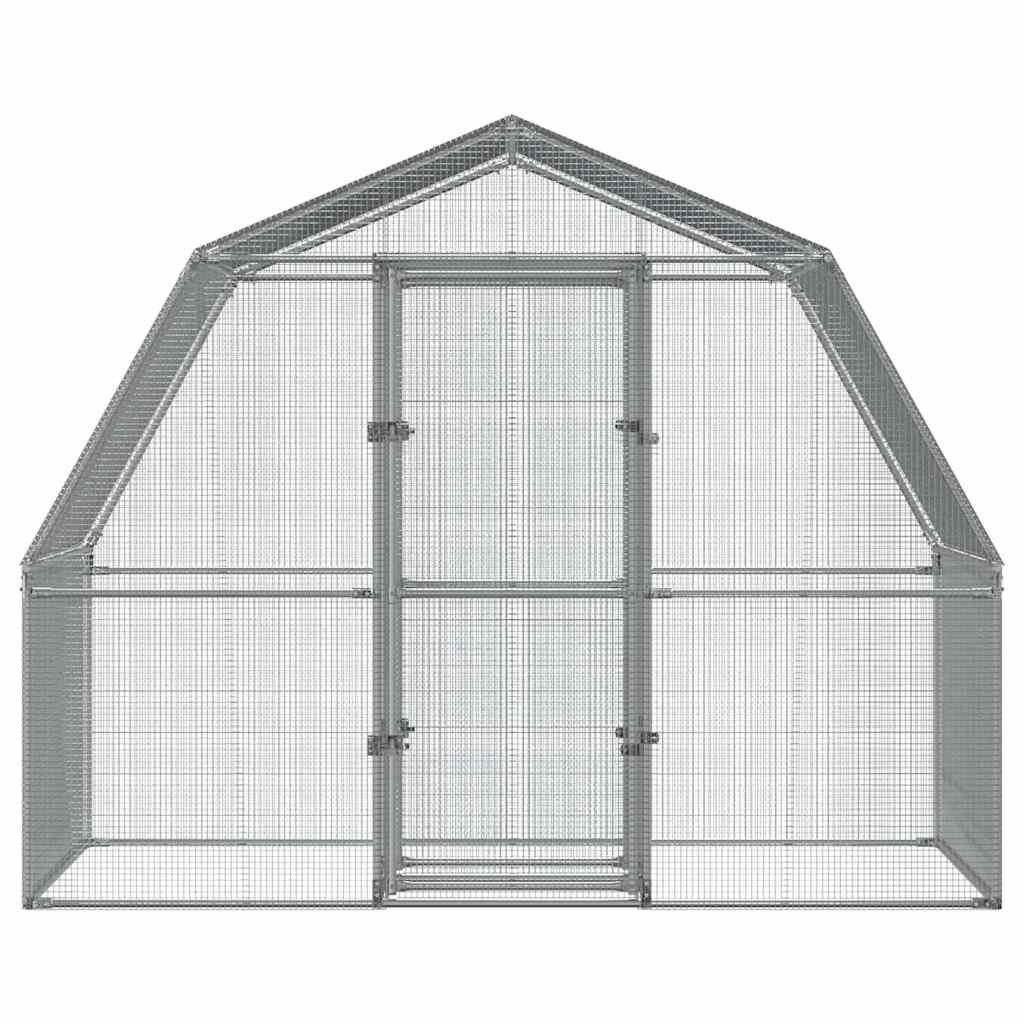 vidaXL Bird Cage with Door Silver Galvanised Steel 4