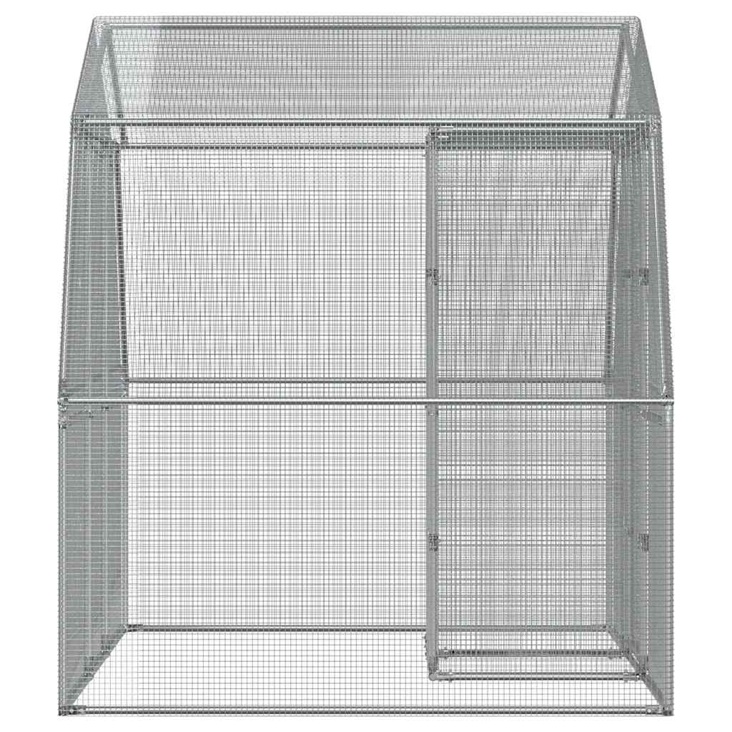 vidaXL Bird Cage with Door Silver Galvanised Steel 5