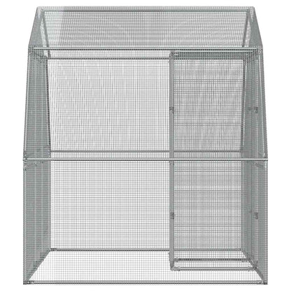 vidaXL Bird Cage with Door Silver Galvanised Steel 5