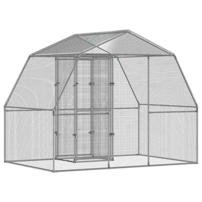 vidaXL Bird Cage with Door Silver Galvanised Steel 6