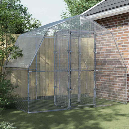 vidaXL Bird Cage with Door Silver Galvanised Steel 1