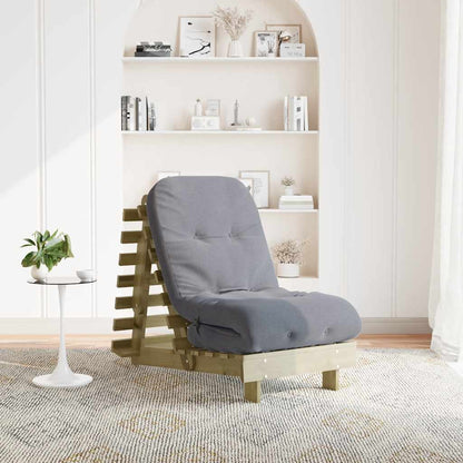 vidaXL Futon Sofa Bed with Mattress Solid Wood Pine