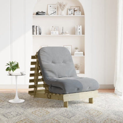 vidaXL Futon Sofa Bed with Mattress Solid Wood Pine