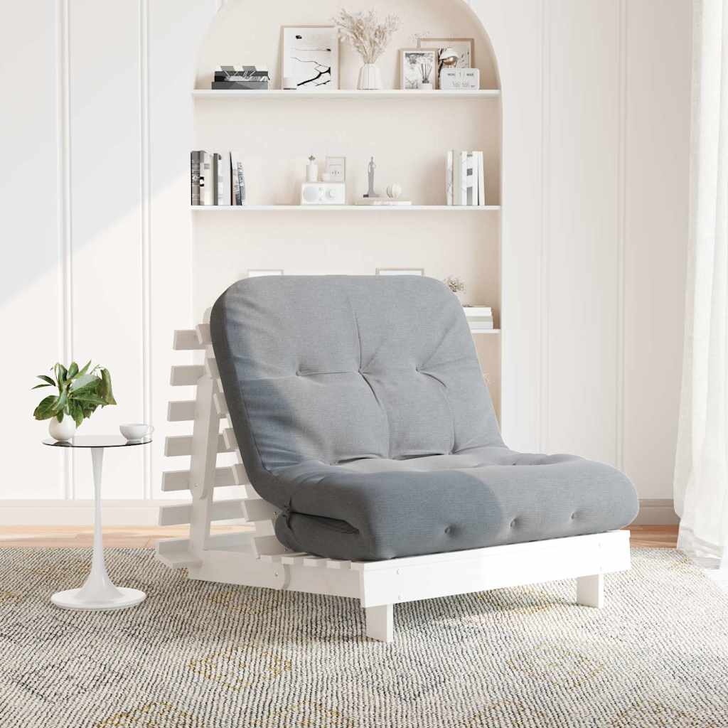 vidaXL Futon Sofa Bed with Mattress Solid Wood Pine