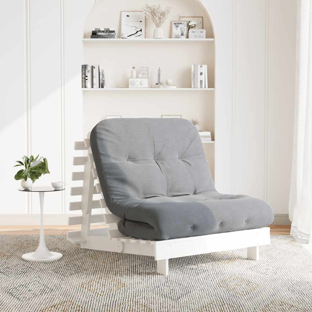 vidaXL Futon Sofa Bed with Mattress Solid Wood Pine