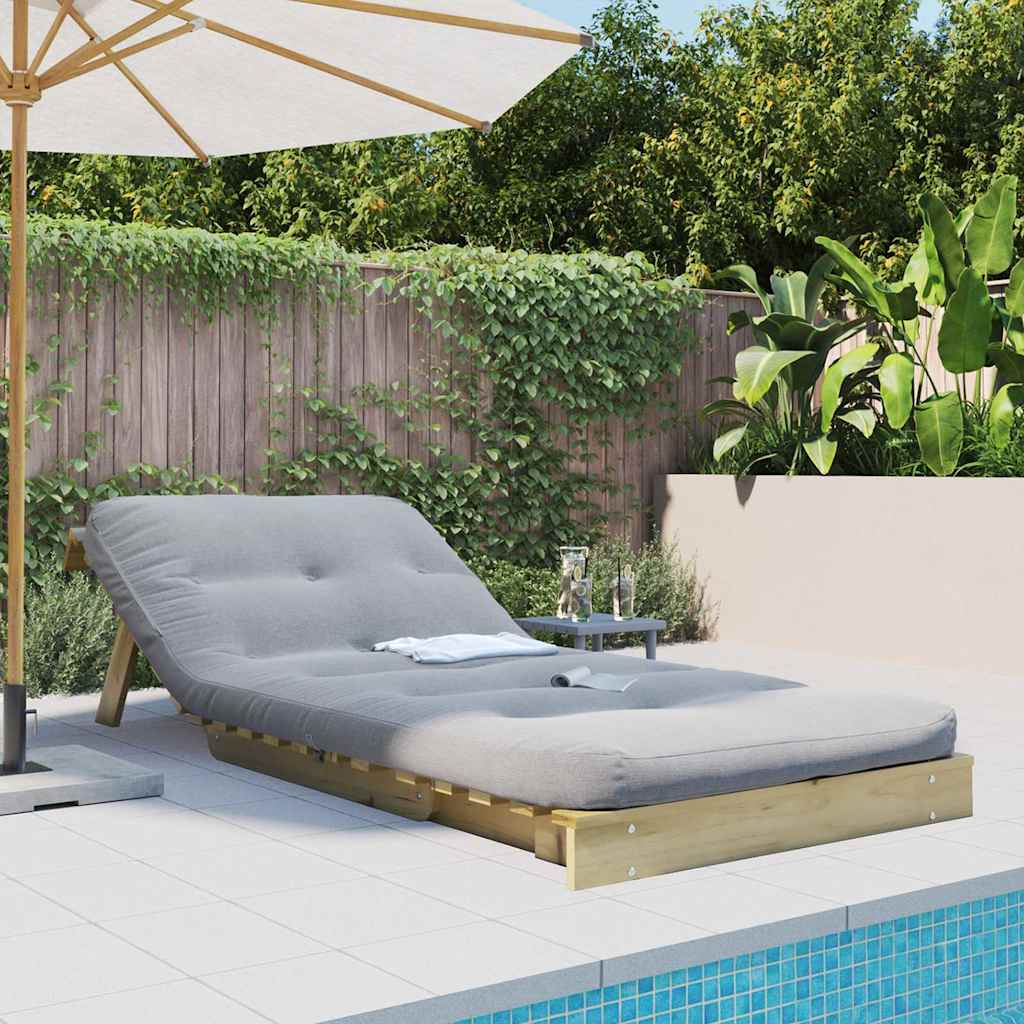 vidaXL Futon Sofa Bed with Mattress 90x206x11 cm Impregnated Wood Pine 3