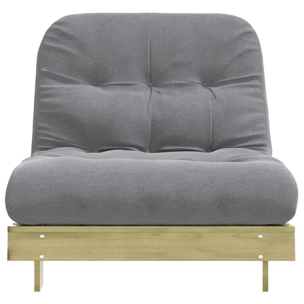 vidaXL Futon Sofa Bed with Mattress 90x206x11 cm Impregnated Wood Pine 5