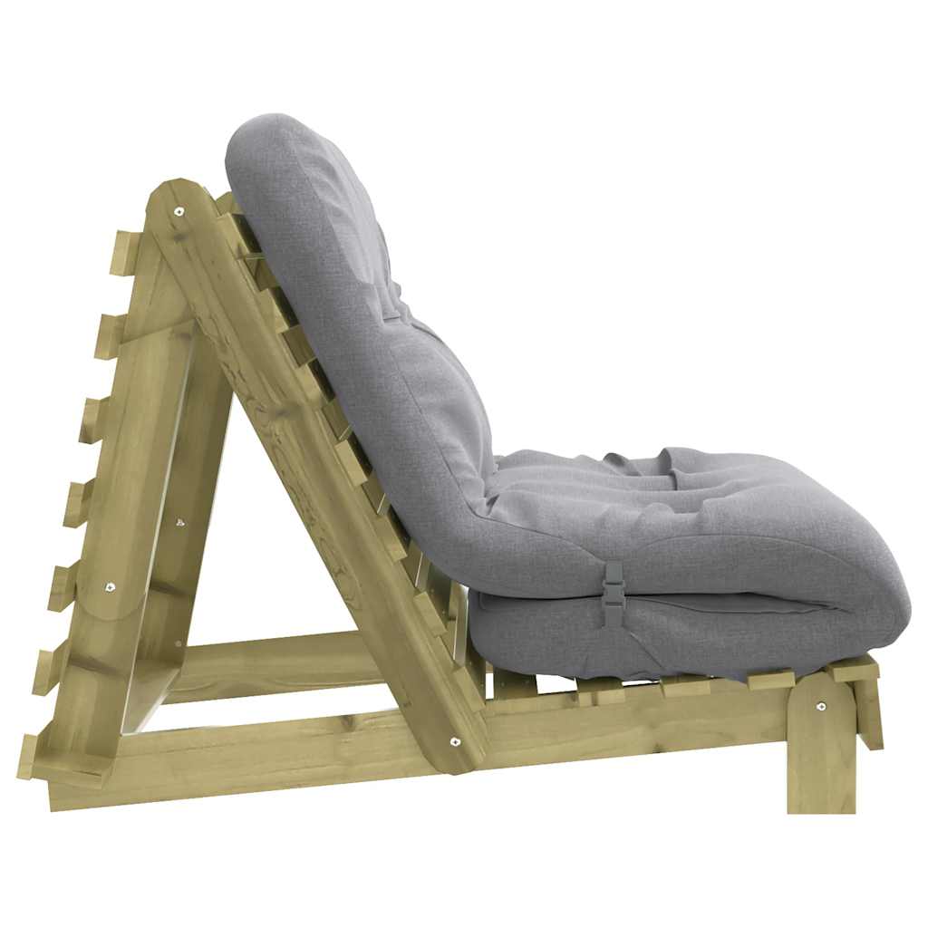vidaXL Futon Sofa Bed with Mattress 90x206x11 cm Impregnated Wood Pine 6