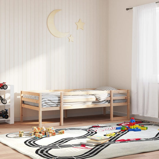 Kids' Bed Frame without Mattress Solid Wood Pine Natural 75 cm 190 cm