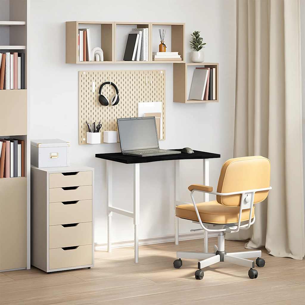 Desk Top 80x50x2.5 cm Solid Wood Oak Rectangular Dark Brown 80 cm 50 cm