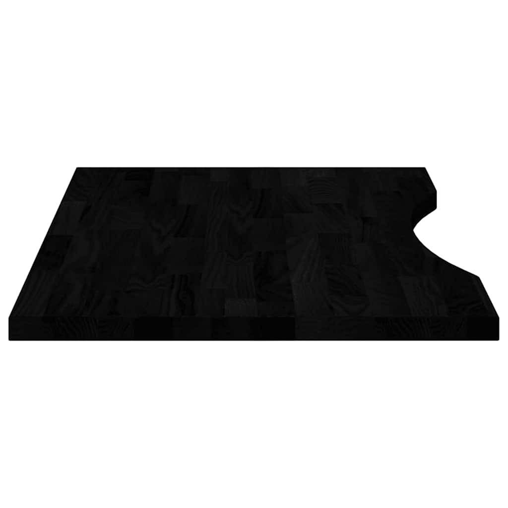 Desk Top 80x50x2.5 cm Solid Wood Oak Rectangular Dark Brown 80 cm 50 cm